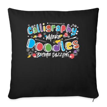 La calligraphie : là où les gribouillages deviennent éblouissants. - Housse de coussin décorative 45 x 45 cm - noir - Devant