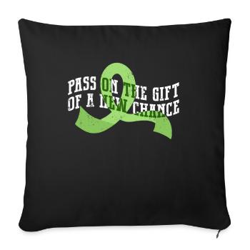 Don d’organes Greffe d’organes Don d’organes - Housse de coussin décorative 45 x 45 cm - noir - Devant