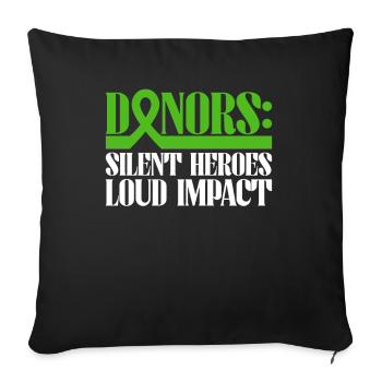 Don d’organes Greffe d’organes Don d’organes - Housse de coussin décorative 45 x 45 cm - noir - Devant