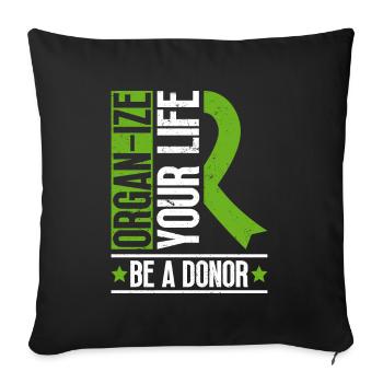 Organ Donor Organ Transplant Organ Donation - Sofa pillowcase 17,3'' x 17,3'' (45 x 45 cm) - black - Front