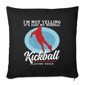 Kickball Kickballer Kickball Cadeau de joueur - Housse de coussin décorative 45 x 45 cm - noir - Devant