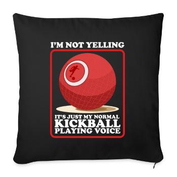 Kickball Kickball Joueur Kickballer Cadeau - Housse de coussin décorative 45 x 45 cm - noir - Devant