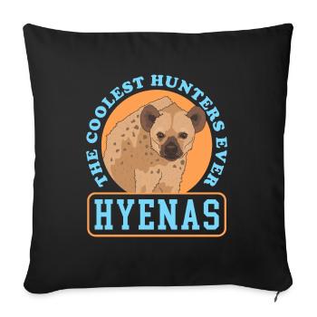 Hyène hyène tacheté hyène cadeau - Housse de coussin décorative 45 x 45 cm - noir - Devant