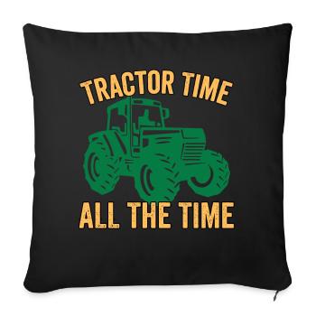 Tractor Time All The Time - Sofa pillowcase 17,3'' x 17,3'' (45 x 45 cm) - black - Front