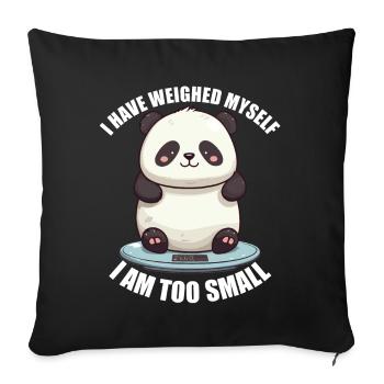 Hab mich gewogen bin zu klein Panda - Sofakissenbezug 45 x 45 cm - Schwarz - Vorne