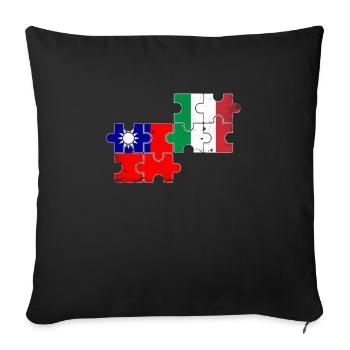 Taiwan Italy Vintage Flag Italian Taiwanese - Sofa pillowcase 17,3'' x 17,3'' (45 x 45 cm) - black - Front