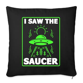 Alien, UFO, UAP, Space, Weltraum Flugobjekt - Sofakissenbezug 45 x 45 cm - Schwarz - Vorne