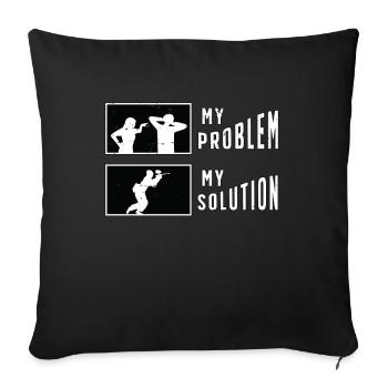 Paintball Player My Problem My Pictogram Dad Mom - Sofa pillowcase 17,3'' x 17,3'' (45 x 45 cm) - black - Front