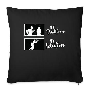 Paintball Player My Problem My Pictogram Mom Dad - Sofa pillowcase 17,3'' x 17,3'' (45 x 45 cm) - black - Front