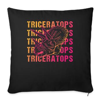 Triceratops Pun Design Vintage Look - Sofa pillowcase 17,3'' x 17,3'' (45 x 45 cm) - black - Front