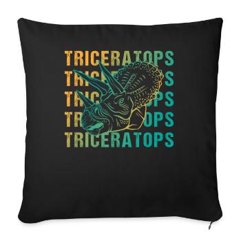Triceratops Pun Design Vintage Look - Sofa pillowcase 17,3'' x 17,3'' (45 x 45 cm) - black - Front