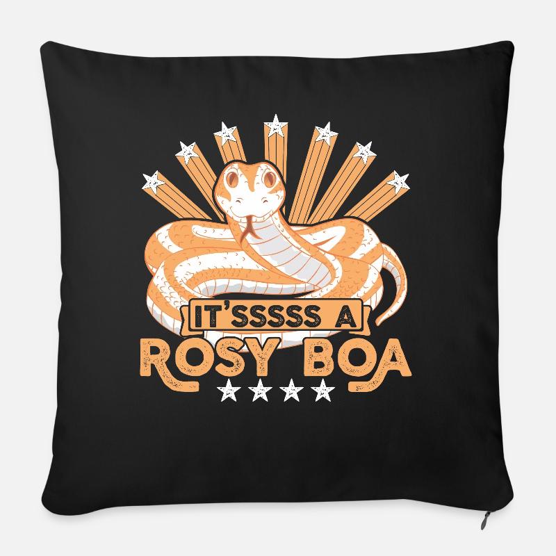 It'sssss a rosy boa - Sofa pillowcase 17,3'' x 17,3'' (45 x 45 cm) - black