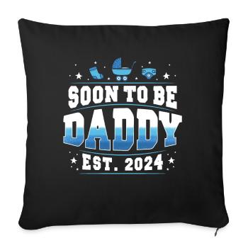 Soon To Be Daddy 2024 - Sofa pillowcase 17,3'' x 17,3'' (45 x 45 cm) - black - Front