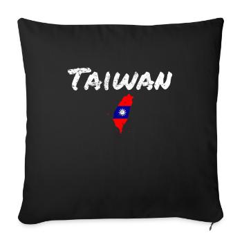 Taiwan Vintage Map Taiwanese Flag Taiwanese - Sofa pillowcase 17,3'' x 17,3'' (45 x 45 cm) - black - Front