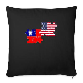 Taiwan USA Flag American Taiwanese - Sofa pillowcase 17,3'' x 17,3'' (45 x 45 cm) - black - Front