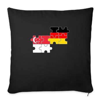 Singapore Germany Flag German Singaporean - Sofa pillowcase 17,3'' x 17,3'' (45 x 45 cm) - black - Front