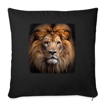 Löwen realistic Löwe - Sofakissenbezug 45 x 45 cm - Schwarz - Vorne
