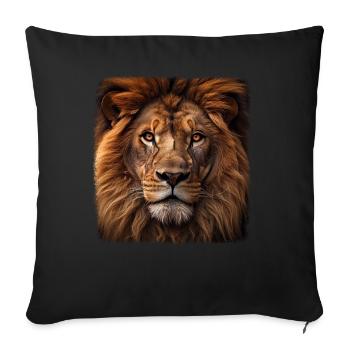 Lions realistic lion - Sofa pillowcase 17,3'' x 17,3'' (45 x 45 cm) - black - Front