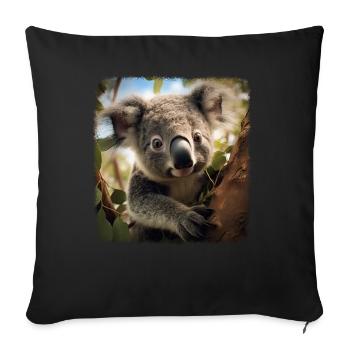 Koalas realistic Koala - Sofa pillowcase 17,3'' x 17,3'' (45 x 45 cm) - black - Front