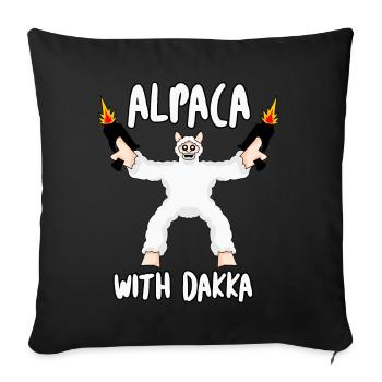 Alpaga avec Dakka Alpagas - Housse de coussin décorative 45 x 45 cm - noir - Devant