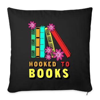Book Read Books Bookworm Reading - Sofa pillowcase 17,3'' x 17,3'' (45 x 45 cm) - black - Front