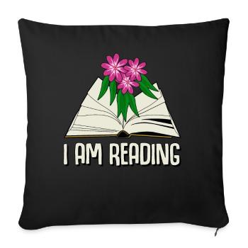 Reading Books Book Bookworm - Sofakissenbezug 45 x 45 cm - Schwarz - Vorne