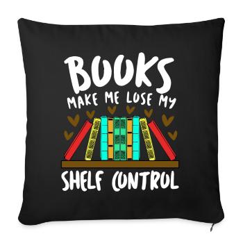 Reading Books Book Shelf Bookworm - Sofakissenbezug 45 x 45 cm - Schwarz - Vorne