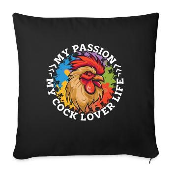 Cock Lover My Passion My Cock Lover Farm Animal - Sofa pillowcase 17,3'' x 17,3'' (45 x 45 cm) - black - Front