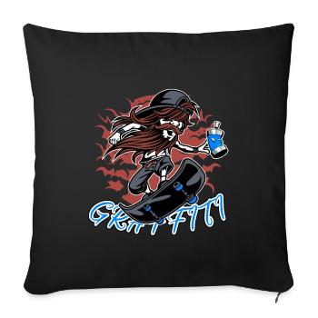 Graffiti Skater Sprayer Artist Street Art - Sofa pillowcase 17,3'' x 17,3'' (45 x 45 cm) - black - Front