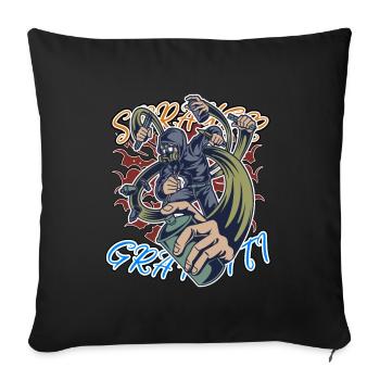 Graffiti Sprayer Streetart Artist Künstler - Sofakissenbezug 45 x 45 cm - Schwarz - Vorne