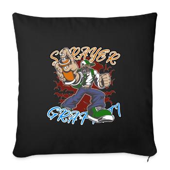 Graffiti Sprayer Artist Artist Street Art - Sofa pillowcase 17,3'' x 17,3'' (45 x 45 cm) - black - Front