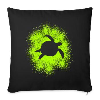 Tortue de mer tortue dans l’océan - Housse de coussin décorative 45 x 45 cm - noir - Devant