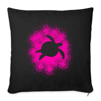 Tortue de mer Tortue dans les océans - Housse de coussin décorative 45 x 45 cm - noir - Devant