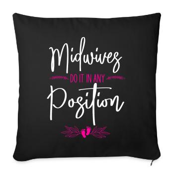 Nurse Midwife Birth Worker Pun - Sofa pillowcase 17,3'' x 17,3'' (45 x 45 cm) - black - Front
