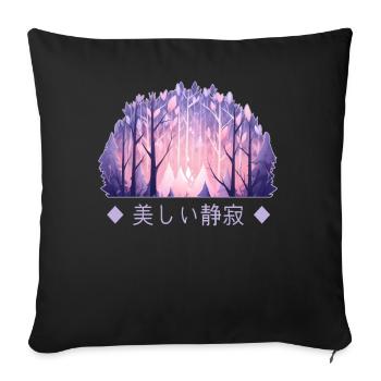 Mystical Moonlit Forest Snag Trees Enchanted Wildl - Sofakissenbezug 45 x 45 cm - Schwarz - Vorne