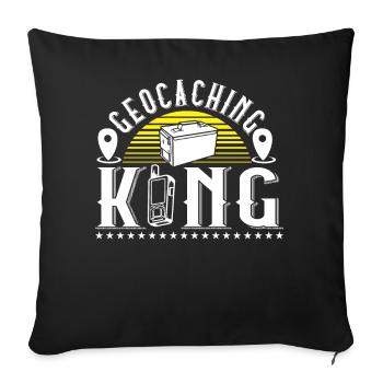 Geocaching King - Sofa pillowcase 17,3'' x 17,3'' (45 x 45 cm) - black - Front