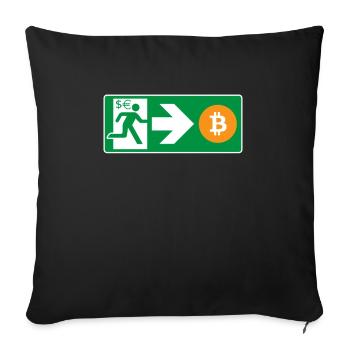 Notausgang Bitcoin Bitcoiner - Sofakissenbezug 45 x 45 cm - Schwarz - Vorne