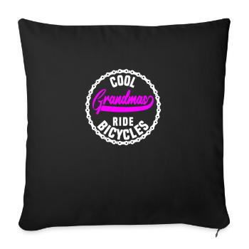 Cool grannies riding bicycles - Sofa pillowcase 17,3'' x 17,3'' (45 x 45 cm) - black - Front
