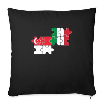 Singapore Italy Flag Italian Singaporean - Sofa pillowcase 17,3'' x 17,3'' (45 x 45 cm) - black - Front