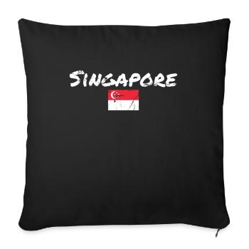 Singapore Vintage Singapore Flag Singaporean - Sofa pillowcase 17,3'' x 17,3'' (45 x 45 cm) - black - Front