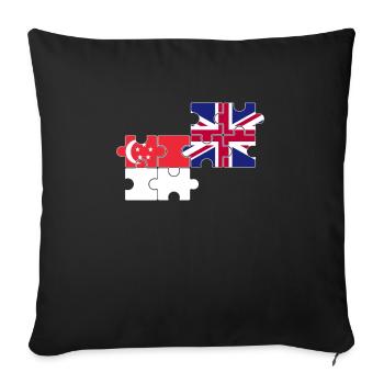 Singapore UK Flag British Singaporean - Sofa pillowcase 17,3'' x 17,3'' (45 x 45 cm) - black - Front