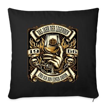 58 Birthday Man Vintage 1966 Year of Legends - Sofa pillowcase 17,3'' x 17,3'' (45 x 45 cm) - black - Front
