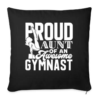 Gymnast Proud Aunt of an Awesome Gymnast - Sofa pillowcase 17,3'' x 17,3'' (45 x 45 cm) - black - Front