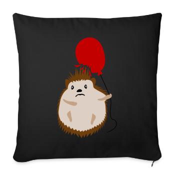 Hedgehog Red Balloon Hedgehogs - Sofa pillowcase 17,3'' x 17,3'' (45 x 45 cm) - black - Front