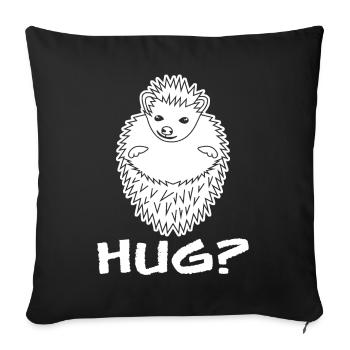 Hérisson Hug Hugger Hérissons - Housse de coussin décorative 45 x 45 cm - noir - Devant
