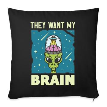Alien, UFO, UAP, Space, Weltraum Flugobjekt - Sofakissenbezug 45 x 45 cm - Schwarz - Vorne