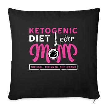 Amateur de régime cétogène Maman L’idole La faible teneur en glucides - Housse de coussin décorative 45 x 45 cm - noir - Devant
