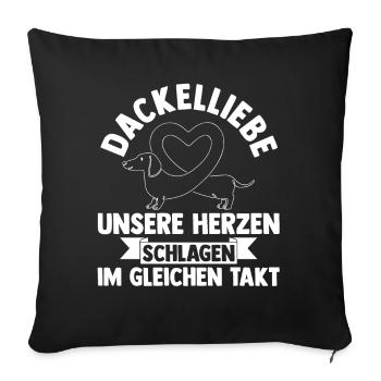 Hund Dachshund Dackel - Sofakissenbezug 45 x 45 cm - Schwarz - Vorne