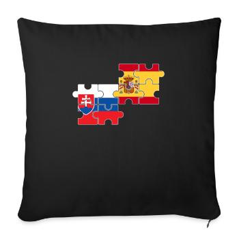 Slovakia, Spain, flag, Spain, Slovakia - Sofa pillowcase 17,3'' x 17,3'' (45 x 45 cm) - black - Front