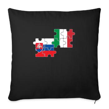 Slovakia, Italy, flag, Italian, Slovak - Sofa pillowcase 17,3'' x 17,3'' (45 x 45 cm) - black - Front